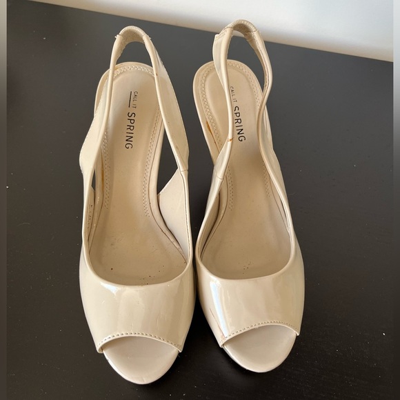Call It Spring Women's Cream Slingback Heels size 6.5 - Picture 2 of 5